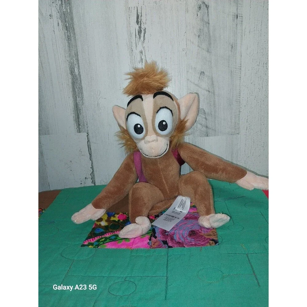 Disney Store Aladdin Abu Monkey 11” Plush! Hands Fasten Together Exclusive